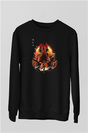Attack On Titan Baskılı Unisex Siyah Sweatshirt