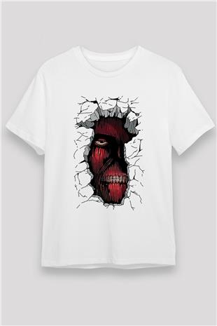 Attack On Titan Baskılı Unisex Siyah Tişört - Tshirt