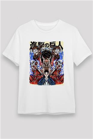 Attack On Titan Baskılı Unisex Siyah Tişört - Tshirt