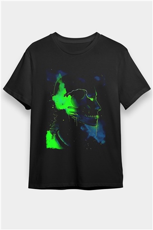 Attack On Titan Baskılı Unisex Siyah Tişört - Tshirt