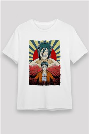 Attack On Titan Baskılı Unisex Siyah Tişört - Tshirt