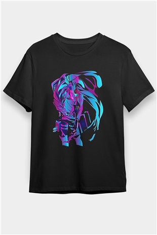 Attack On Titan Baskılı Unisex Siyah Tişört - Tshirt