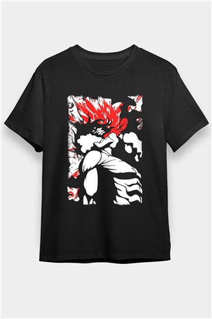 Attack On Titan Baskılı Unisex Siyah Tişört - Tshirt