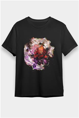 Attack On Titan Baskılı Unisex Siyah Tişört - Tshirt