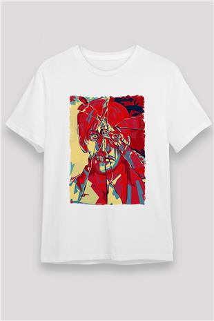 Attack On Titan Baskılı Unisex Siyah Tişört - Tshirt