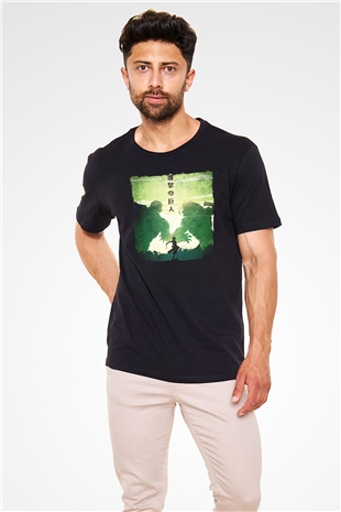 Attack On Titan Baskılı Unisex Siyah Tişört - Tshirt