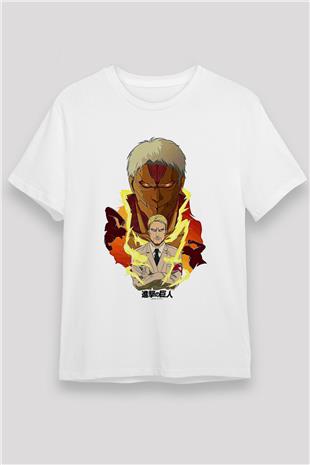 Attack On Titan Baskılı Unisex Siyah Tişört - Tshirt