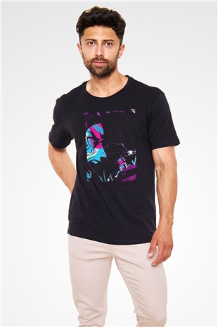 Attack On Titan Baskılı Unisex Siyah Tişört - Tshirt