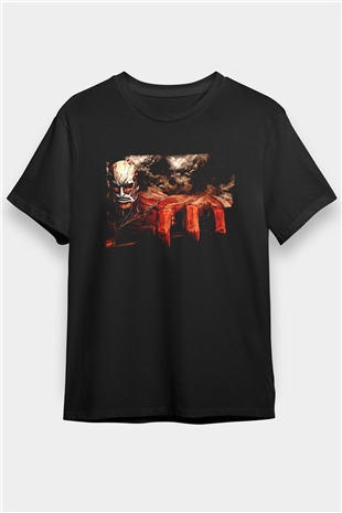 Attack On Titan Baskılı Unisex Siyah Tişört - Tshirt