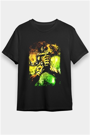 Attack On Titan Baskılı Unisex Siyah Tişört - Tshirt