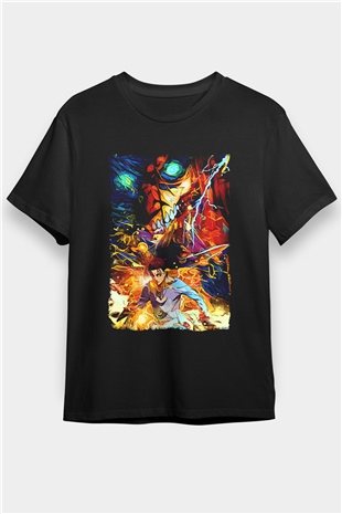 Attack On Titan Baskılı Unisex Siyah Tişört - Tshirt