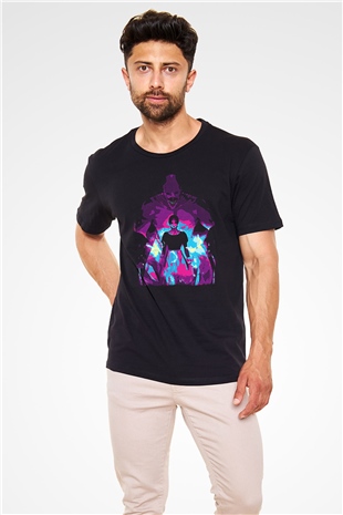 Attack On Titan Baskılı Unisex Siyah Tişört - Tshirt