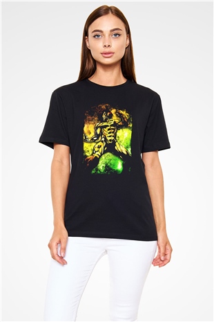 Attack On Titan Baskılı Unisex Siyah Tişört - Tshirt