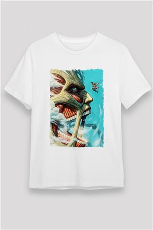 Attack On Titan Baskılı Unisex Siyah Tişört - Tshirt