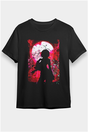 Attack On Titan Baskılı Unisex Siyah Tişört - Tshirt