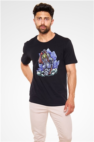 Attack On Titan Baskılı Unisex Siyah Tişört - Tshirt