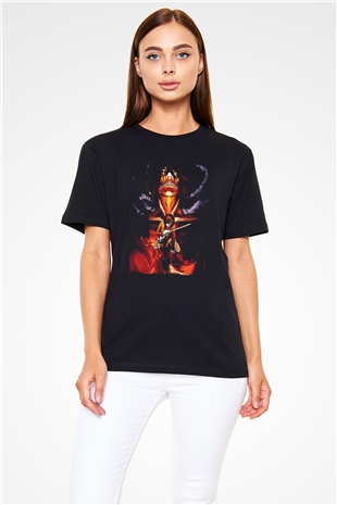 Attack On Titan Baskılı Unisex Siyah Tişört - Tshirt