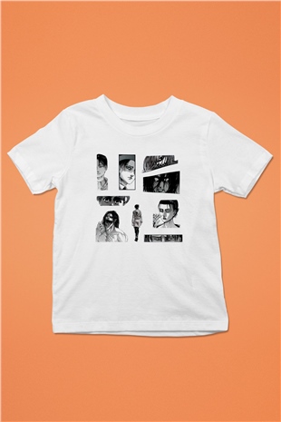 Attack on Titan Beyaz Unisex Çocuk Tişört