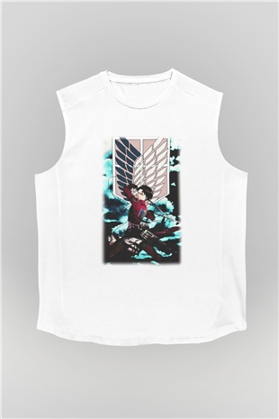 Attack on Titan Beyaz Unisex Kolsuz Tişört