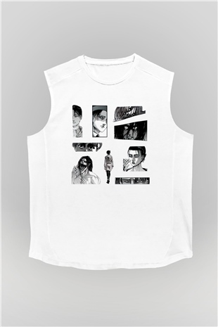 Attack on Titan Beyaz Unisex Kolsuz Tişört