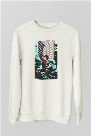 Attack on Titan Beyaz Unisex Sweatshirt