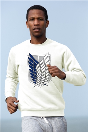 Attack on Titan Beyaz Unisex Sweatshirt