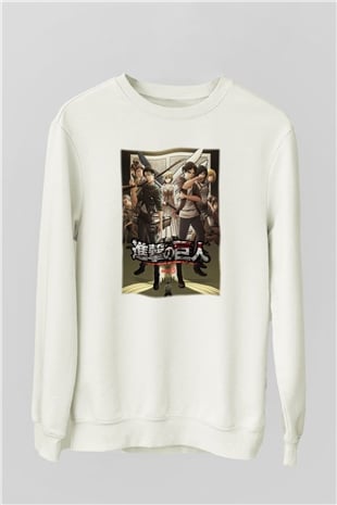 Attack on Titan Beyaz Unisex Sweatshirt