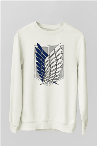 Attack on Titan Beyaz Unisex Sweatshirt