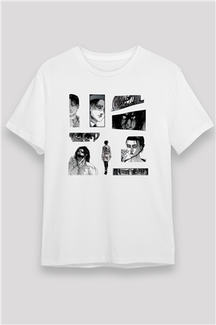Attack on Titan Beyaz Unisex Tişört T-Shirt