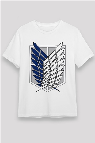 Attack on Titan Beyaz Unisex Tişört T-Shirt