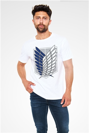 Attack on Titan Beyaz Unisex Tişört T-Shirt