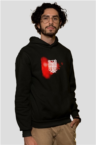 Attack on Titan Siyah Unisex Hoodie