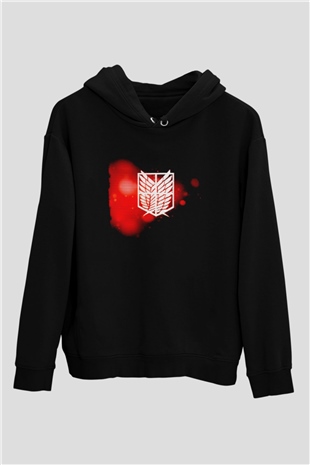 Attack on Titan Siyah Unisex Hoodie