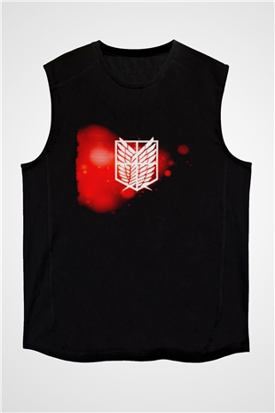 Attack on Titan Siyah Unisex Kolsuz Tişört