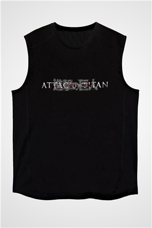 Attack on Titan Siyah Unisex Kolsuz Tişört