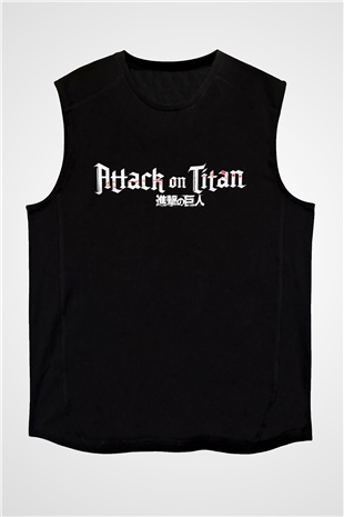 Attack on Titan Siyah Unisex Kolsuz Tişört
