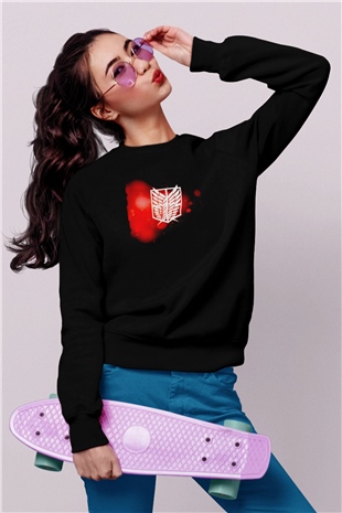 Attack on Titan Siyah Unisex Sweatshirt