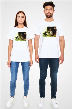 Attack On Titan Unisex Baskılı Beyaz Tişört - Tshirt