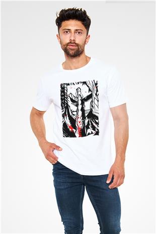 Attack On Titan Unisex Baskılı Beyaz Tişört - Tshirt