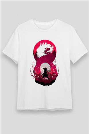 Attack On Titan Unisex Baskılı Beyaz Tişört - Tshirt