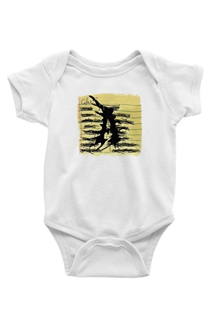 Attila Baskılı Unisex Beyaz Bebek Body - Zıbın