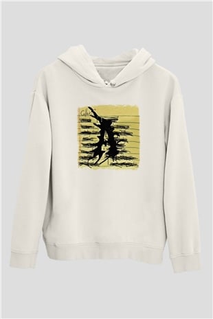 Attila Baskılı Unisex Beyaz Hoodie