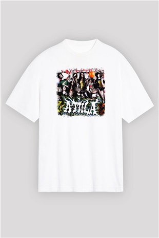 Attila Baskılı Unisex Beyaz Oversize Tişört