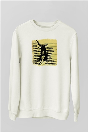Attila Baskılı Unisex Beyaz Sweatshirt