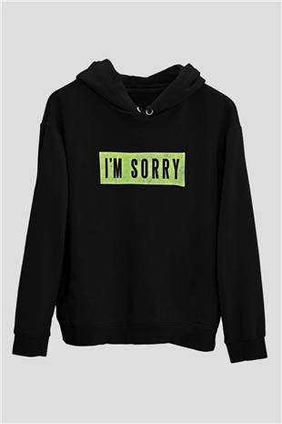 Attila Baskılı Unisex Siyah Hoodie