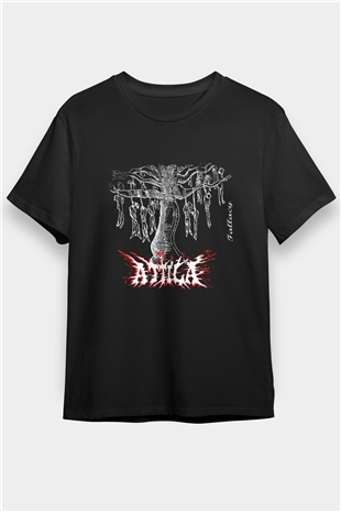 Attila Baskılı Unisex Siyah Tişört