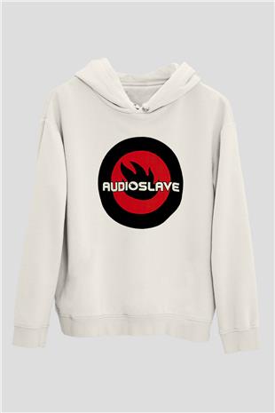 Audioslave Baskılı Beyaz Unisex Kapüşonlu Sweatshirt