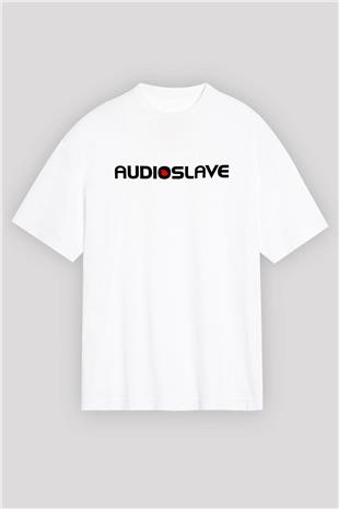 Audioslave Baskılı Beyaz Unisex Oversize Tişört - Tshirt