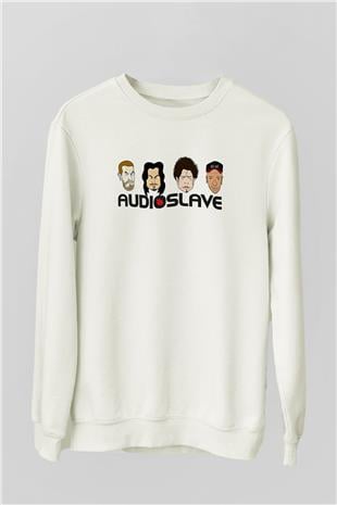 Audioslave Baskılı Beyaz Unisex Sweatshirt