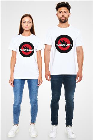 Audioslave Baskılı Unisex Beyaz Tişört - Tshirt
